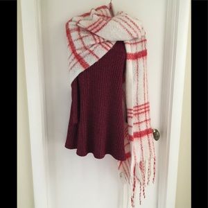 NWOT Free People Fringe Blanket Scarf